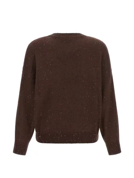 Pulover Brunello Cucinelli cu paiete maro
