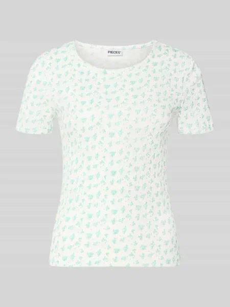 T-shirt o kroju slim fit z czystej bawełny model TURIEL' Pieces biała