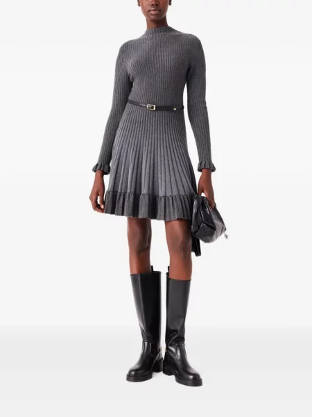 Scurt rochie Maje tricotate cu gradient gri