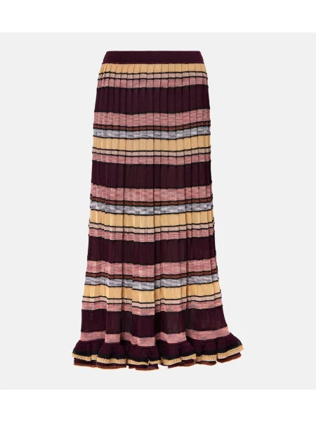 Plisirano krilo Ulla Johnson s črtami