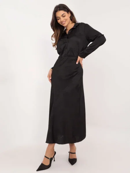 Fustă midi Fashionhunters până la genunchi negru
