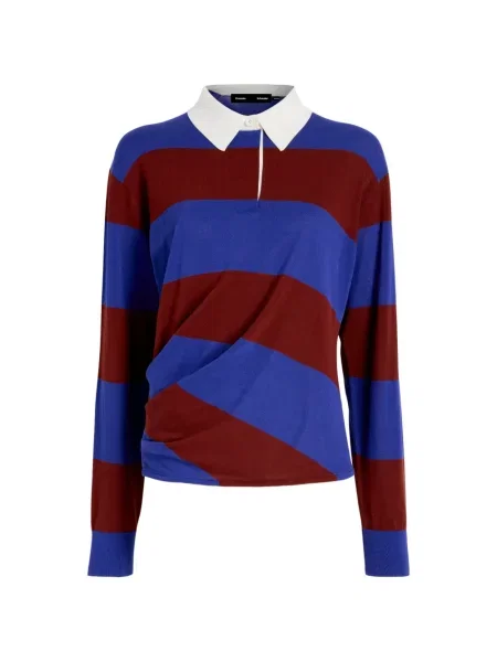 Top Proenza Schouler cu dungi drapat albastru