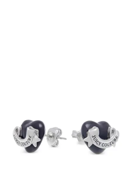 Обеци Juicy Couture със сърца черно