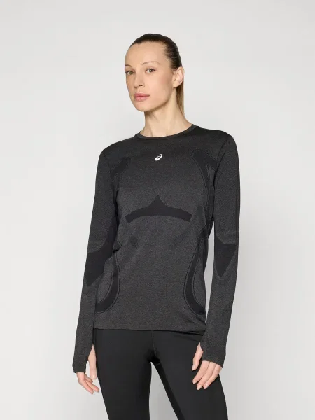 ASICS Tricou funcțional ROAD gri metalic / negru alb