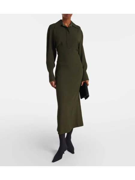 Rochie midi Victoria Beckham până la genunchi de costum verde