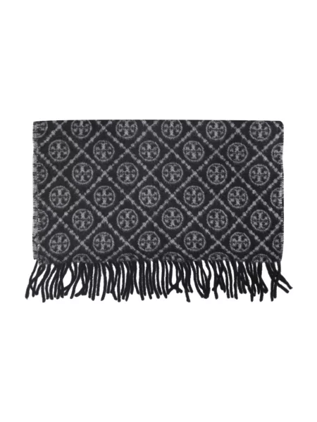 Szal Tory Burch wełniana czarna