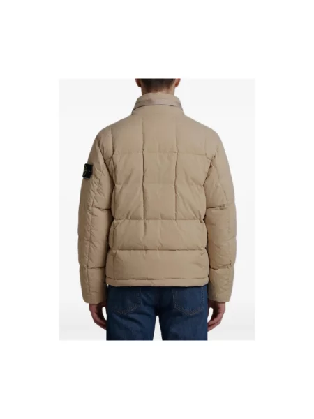 Kurtka Stone Island z kapturem z kamieniami beżowa