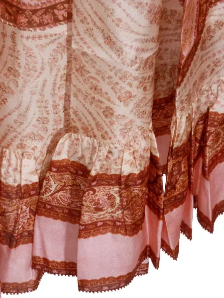 Fustă midi Zimmermann cu imagine cu model paisley până la genunchi roșu