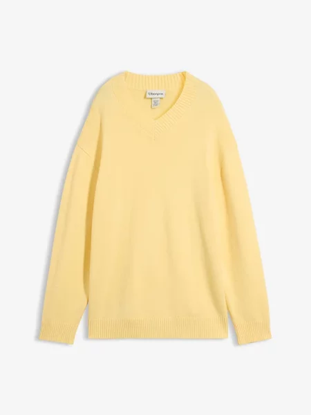Sweter z miękkiej mieszanki żółty