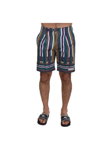 Szorty Dolce And Gabbana w paski z paskiem zielone