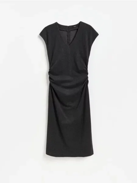 Reserved Rochie cu o nota de vascoza gri-închis gri