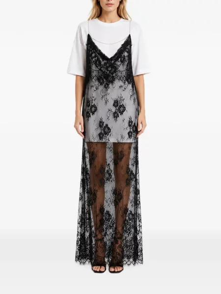 Rochie maxi Hamza din dantelă negru