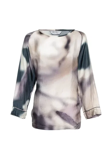 Bluză Max Mara de mătase cu imagine violet