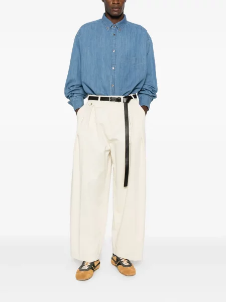 Cămașă Studio Nicholson din țesătură twill albastru