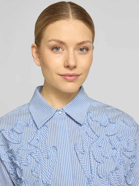 Bluzka o kroju regular fit z haftami Marc Cain