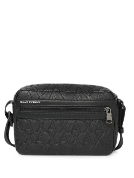 Geantă crossbody Armani Exchange cu autograf negru