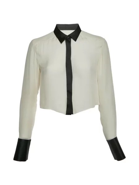 Decupat cămașă Alice + Olivia de mătase gri