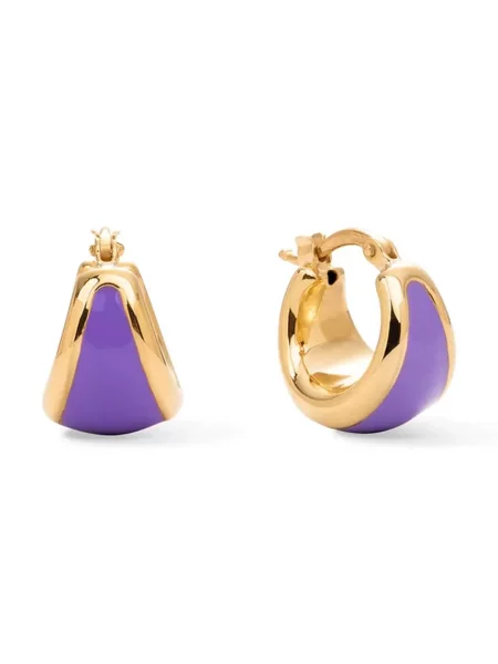 BERRIES náušnice pozlacené stříbrné s emailovým kamenem Viva Lavender Earrings