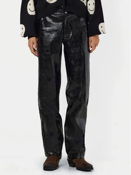 Noisy May Pantaloni din imitație de piele Kane negru