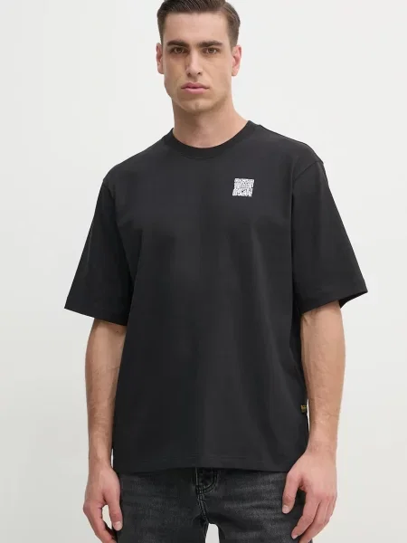 Тениска G-Star Raw с принт черно