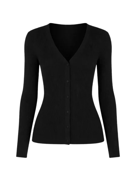 Cardigan Arch4 cu decolteu în V negru