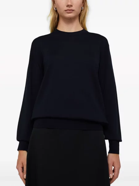 Kašmyro palaidinė be rankovių Jil Sander apvaliu kaklu mėlyna