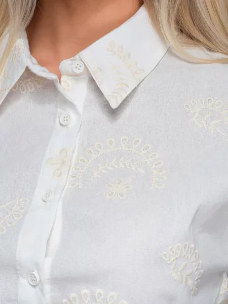 Bluză Ombre cu broderie alb