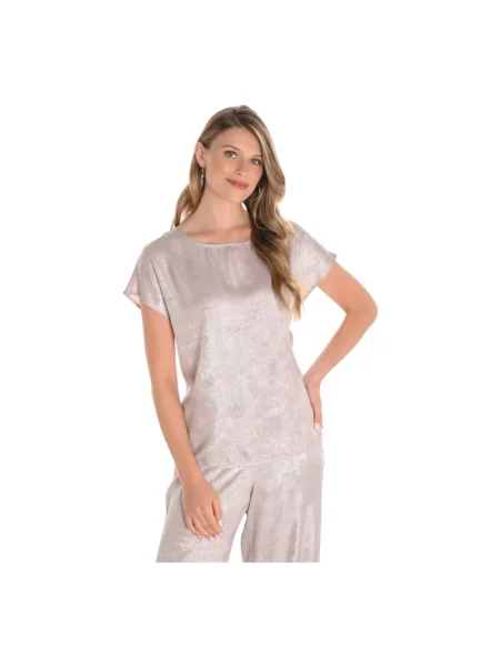 Bluzka Frank Lyman z dekoltem w serek elegancka beżowa