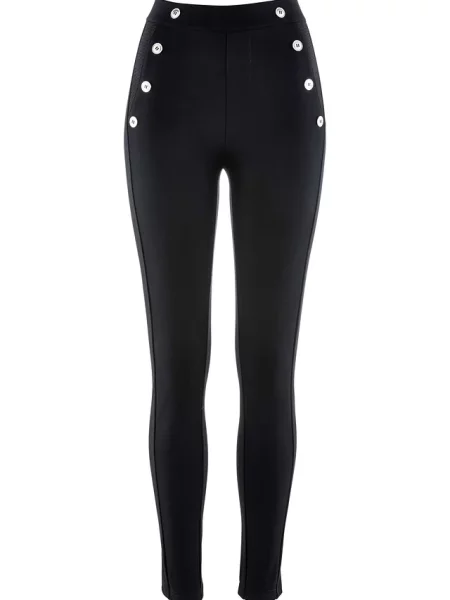 Legginsy z wygodnego materiału punto di roma czarne