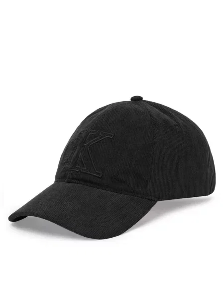 Calvin Klein czapka z daszkiem sztruksowa czarna