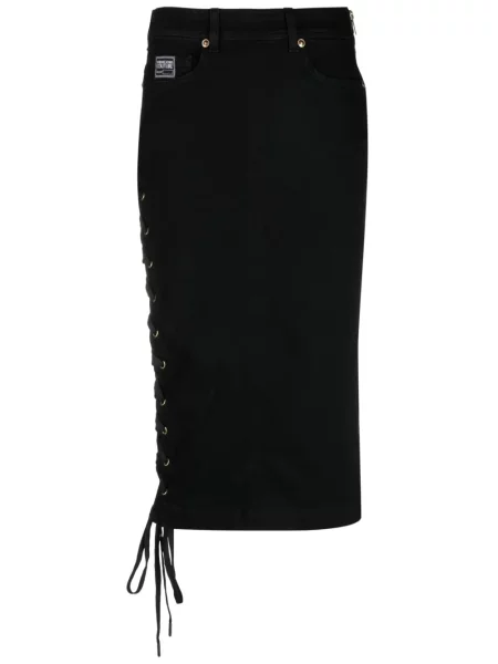 Fustă din denim Versace Jeans Couture negru