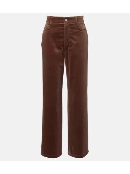 Pantaloni 's Max Mara cu talie înaltă de catifea maro