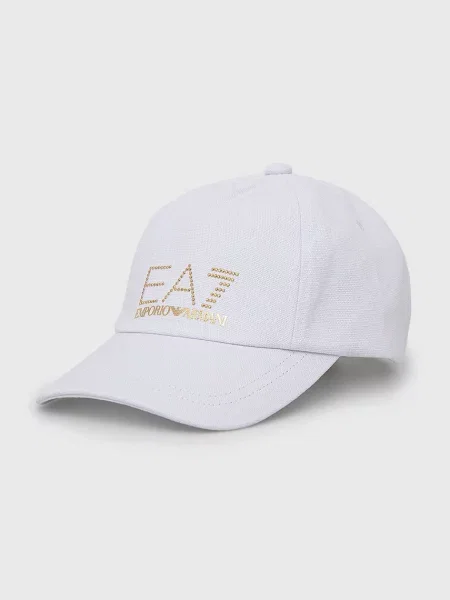 Шапка Emporio Armani с апликация бяло