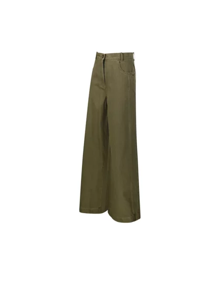Szerokie jeansy Max Mara zielone