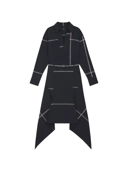 Sukienka midi Boss z dekoltem w serek do kolan garniturowa czarna