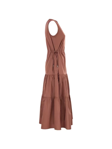 Rochie midi Peserico fără mâneci maro