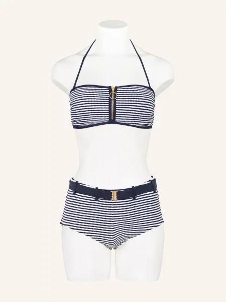 Seafolly Bandeau Bikiny Clubhouse tmavě modrá / zlatá bílá