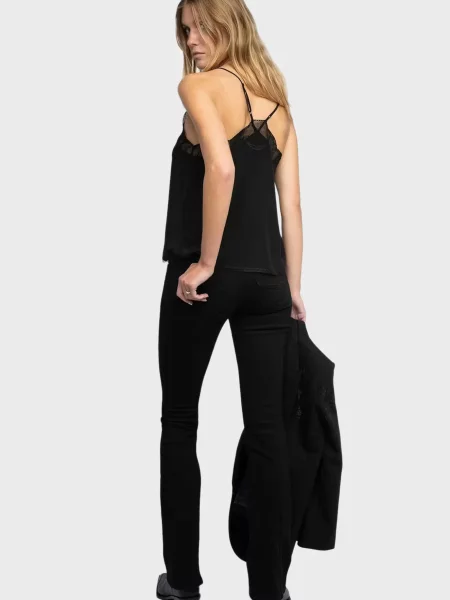 Шелковый топ Zadig&voltaire черный