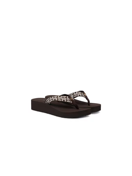 Japonke Tommy Hilfiger Mono Wedge Summer Sandal rjava