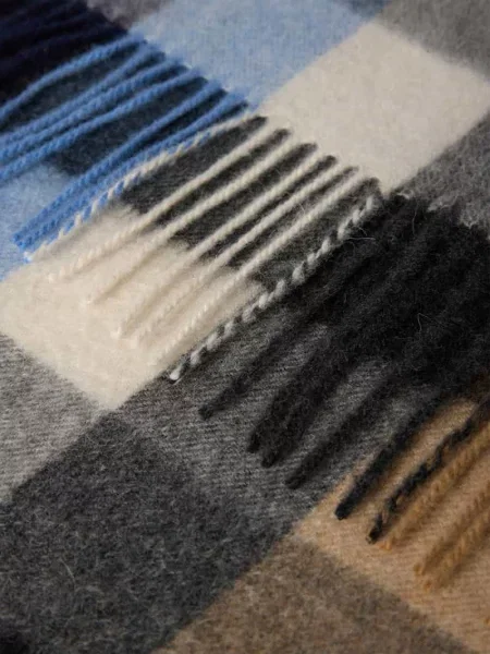 Szal z domieszką wełny i kaszmiru Ascot błękitna
