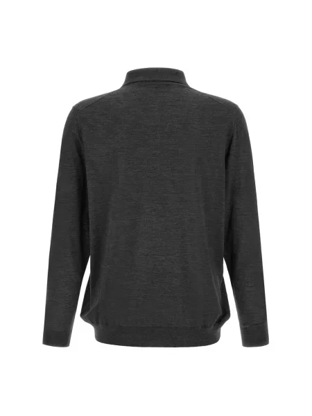 Sweter Kiton wełniany z długim rękawem szary