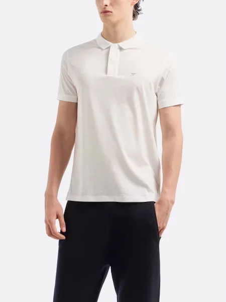 Поло Emporio Armani из лиоцела белое