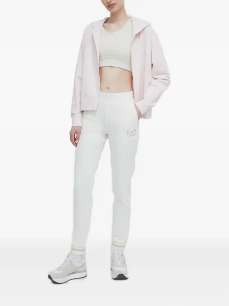 Hanorac cu glugă Ea7 Emporio Armani din jerseu roz