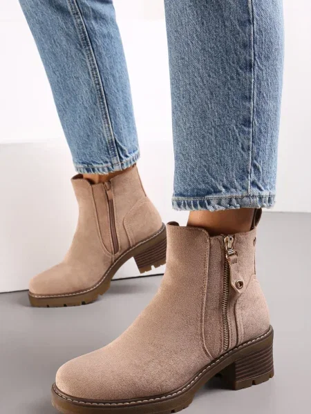 Botine închis cu și decorativ Recusson bej