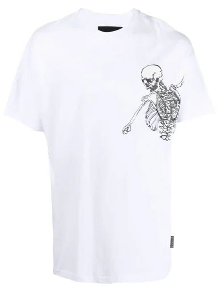 Tricou Philipp Plein cu imagine alb