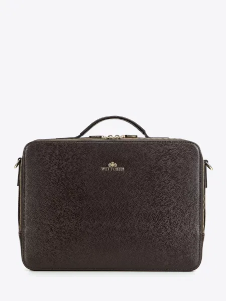 Torba na laptopa dwukomorowa ciemny brąz