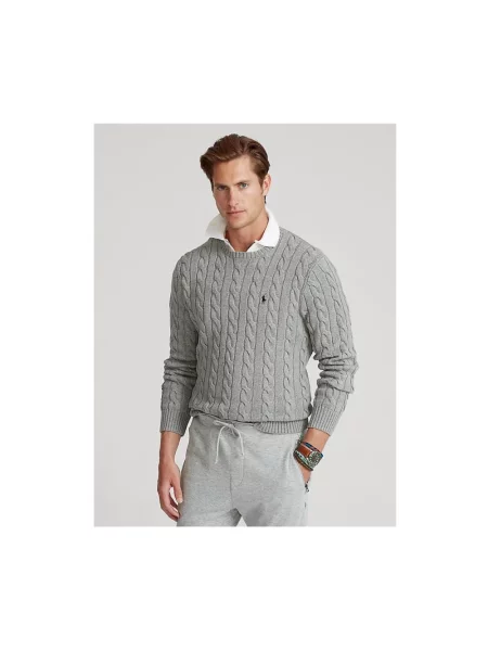 Sweter Ralph Lauren z logo szary