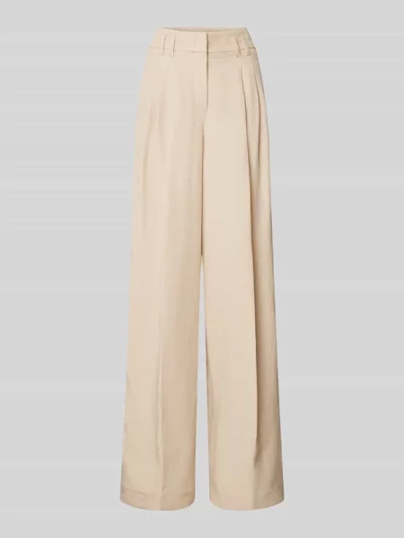 Spodnie w jednolitym kolorze model ‘MAYLA’ Raffaello Rossi beżowe