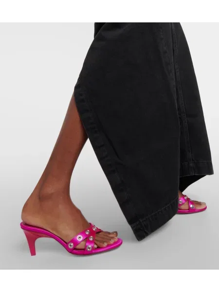 Sandale The Attico din satin cu tepi roz
