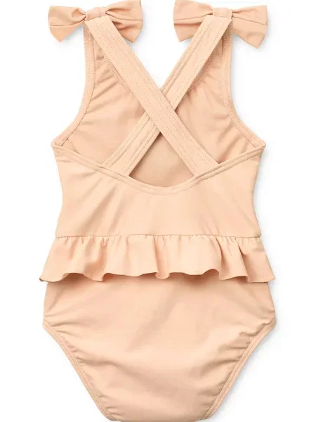 Liewood jednodílné plavky dětské Amara Baby Swimsuit w Bow oranžové